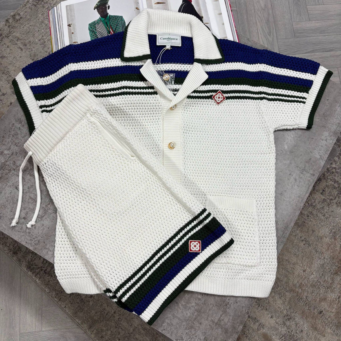 Ensemble Casablanca Cotton Blanc/Bleu