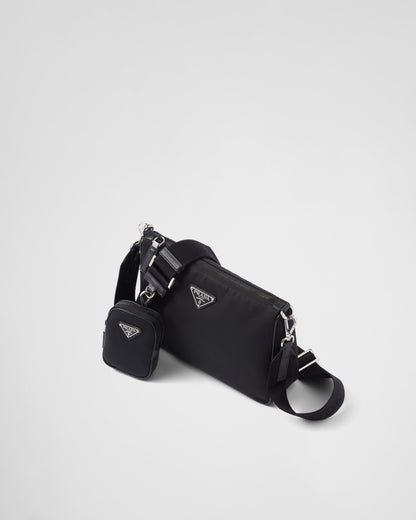 Sac porté épaule en Re-Nylon et cuir Saffiano