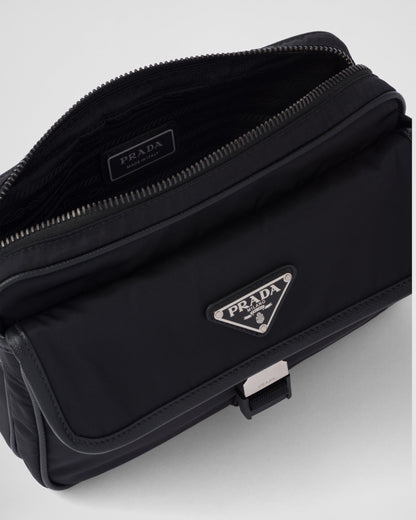 Sac porté épaule en Re-Nylon et cuir Saffiano