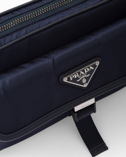 Sac porté épaule en Re-Nylon et cuir Saffiano