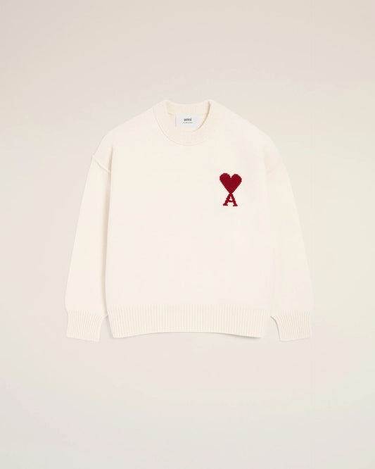 Pull Ami Paris Blanc Rouge