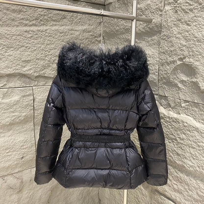 Doudoune Moncler Femme Fourrure Noir
